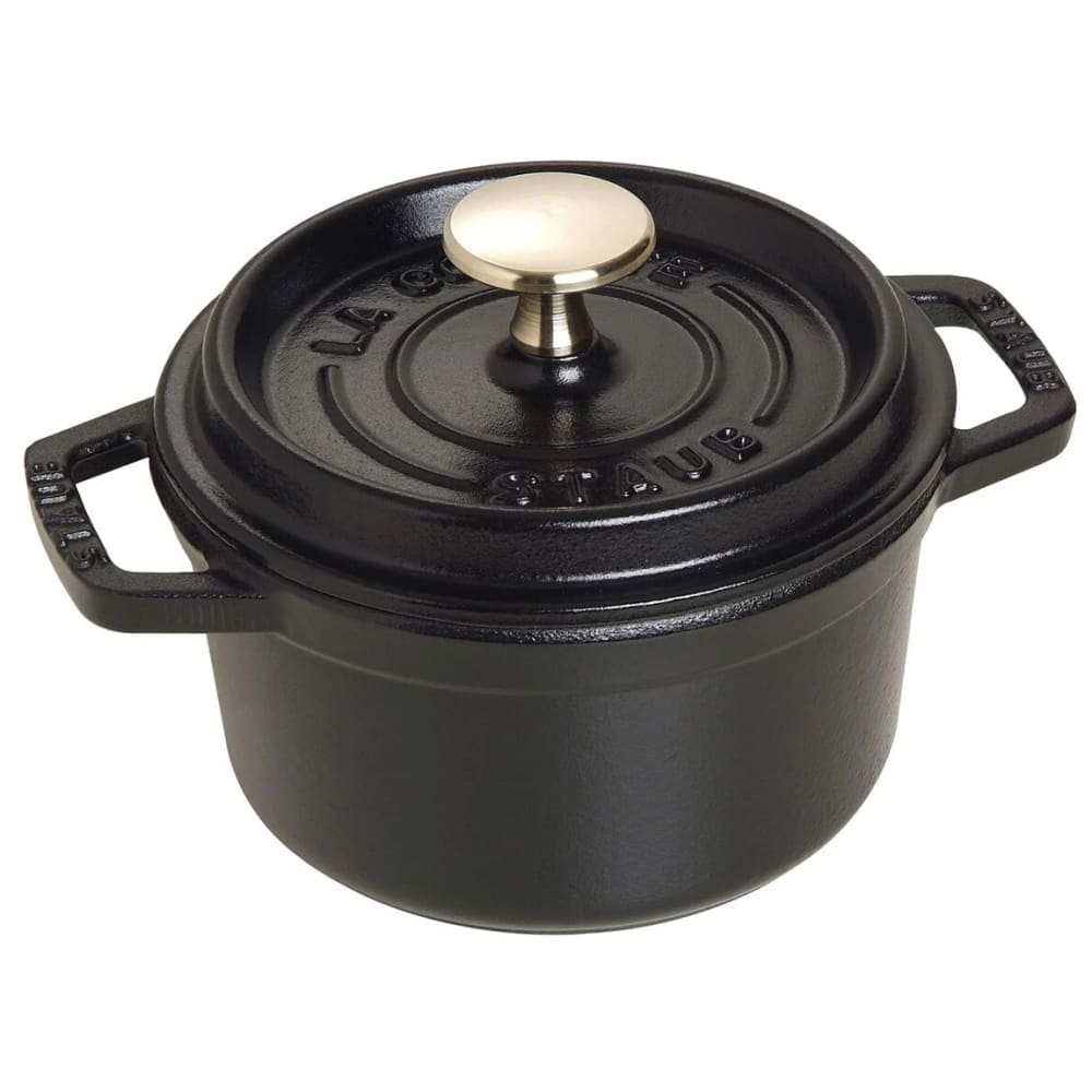 103-1101425 24 oz Mini Enameled Cast Iron Cocotte - 7 2/5" x 5", Black Matte