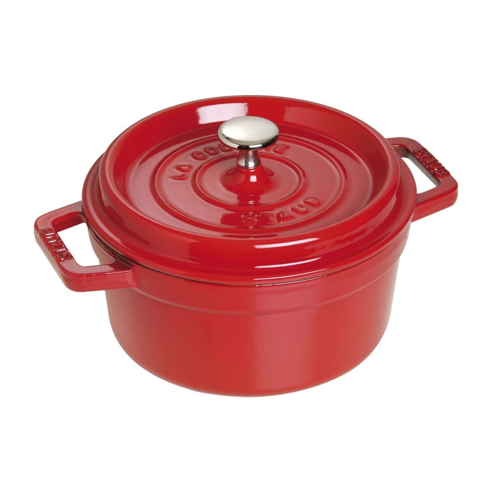 103-1102206 2 3/4 qt Enameled Cast Iron Cocotte w/ Lid, Cherry