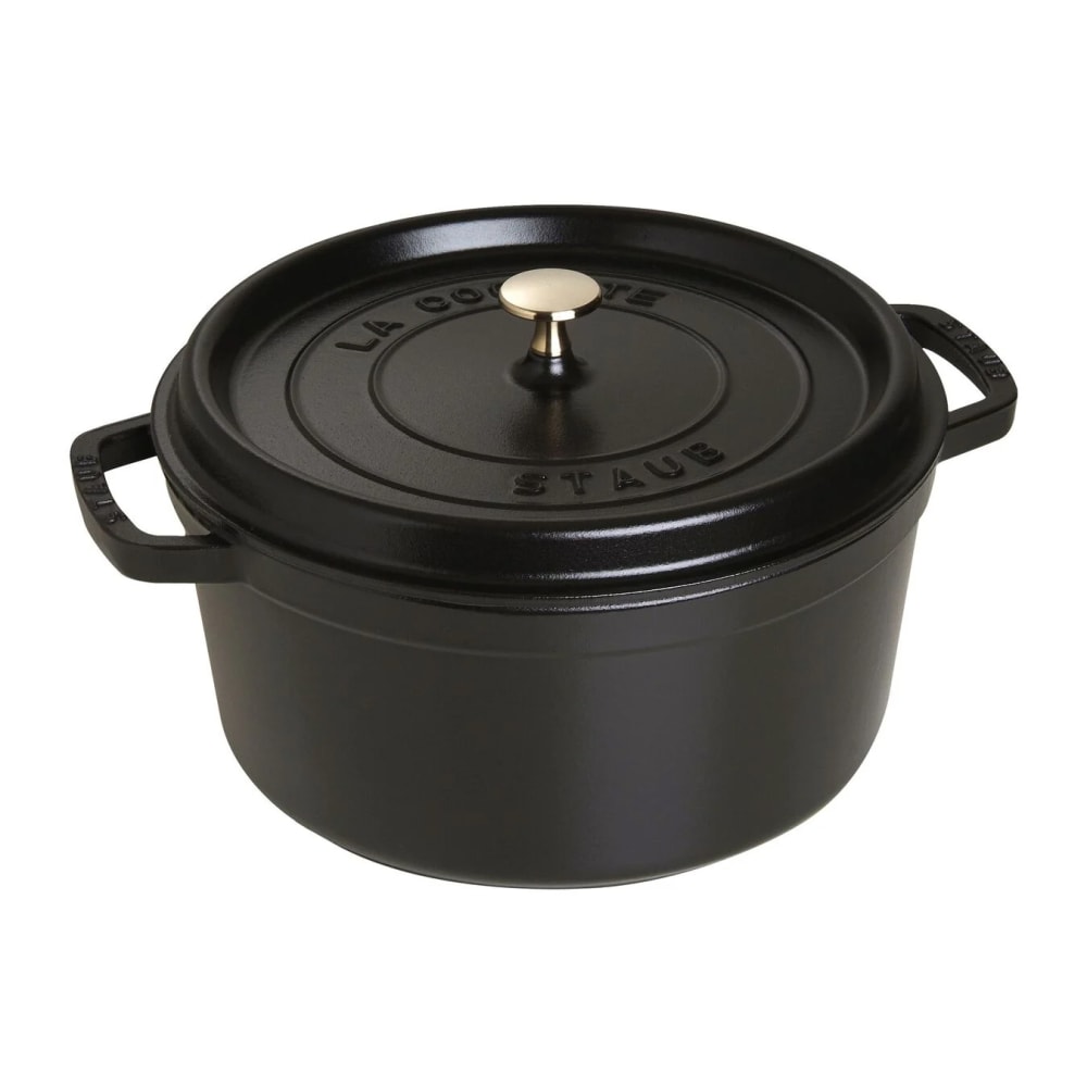 103-1102825 7 qt Enameled Cast Iron Cocotte w/ Lid, Black Matte