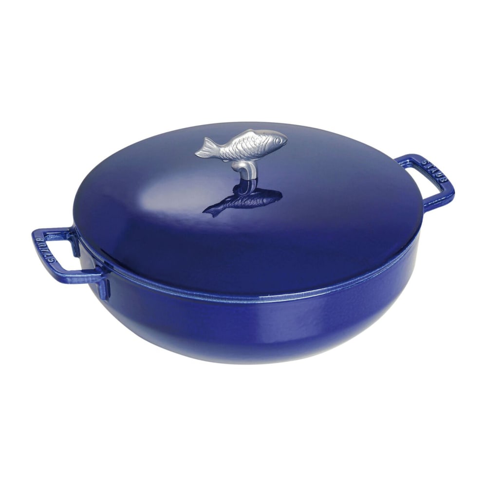 Staub 1004332 Limited Edition Bouillabaisse Pot w/ 5.75qt, Fish Knob & Enamel Coated Cast Iron