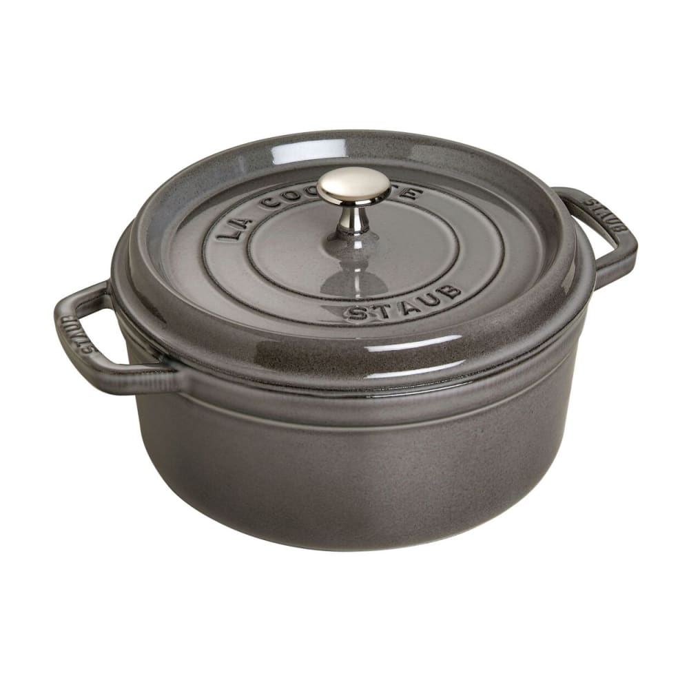 103-1102618 5 1/2 qt Enameled Cast Iron Cocotte w/ Lid, Graphite Gray