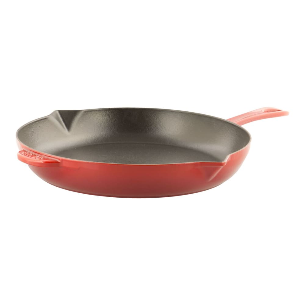 103-1223006 12" Round Enameled Cast Iron Skillet w/ Handles, Cherry