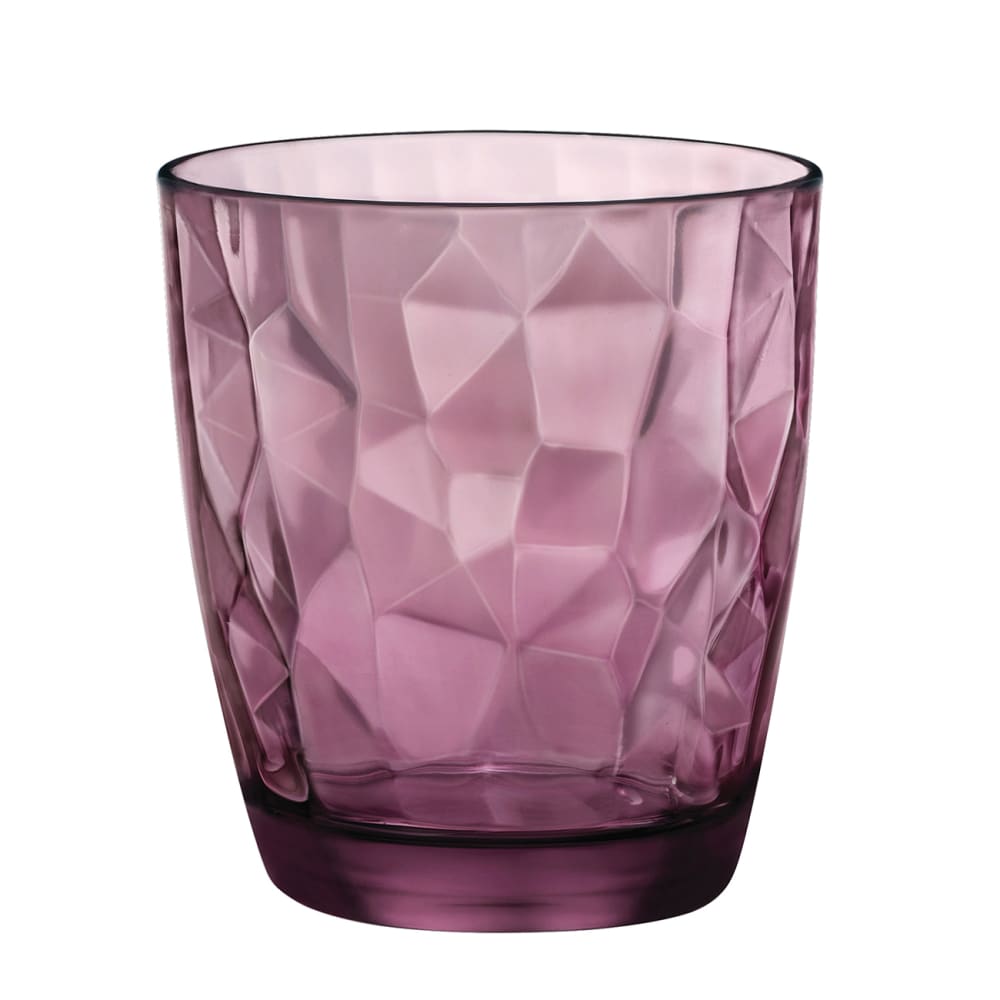 706-4990Q789 13 1/2 oz Diamond Double Old Fashioned Glass, Purple