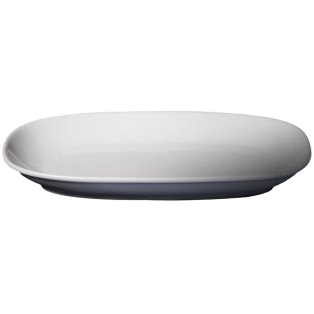 057-7102019 Rectangular Coupe Plate - 12" x 7 1/4", Ceramic, White