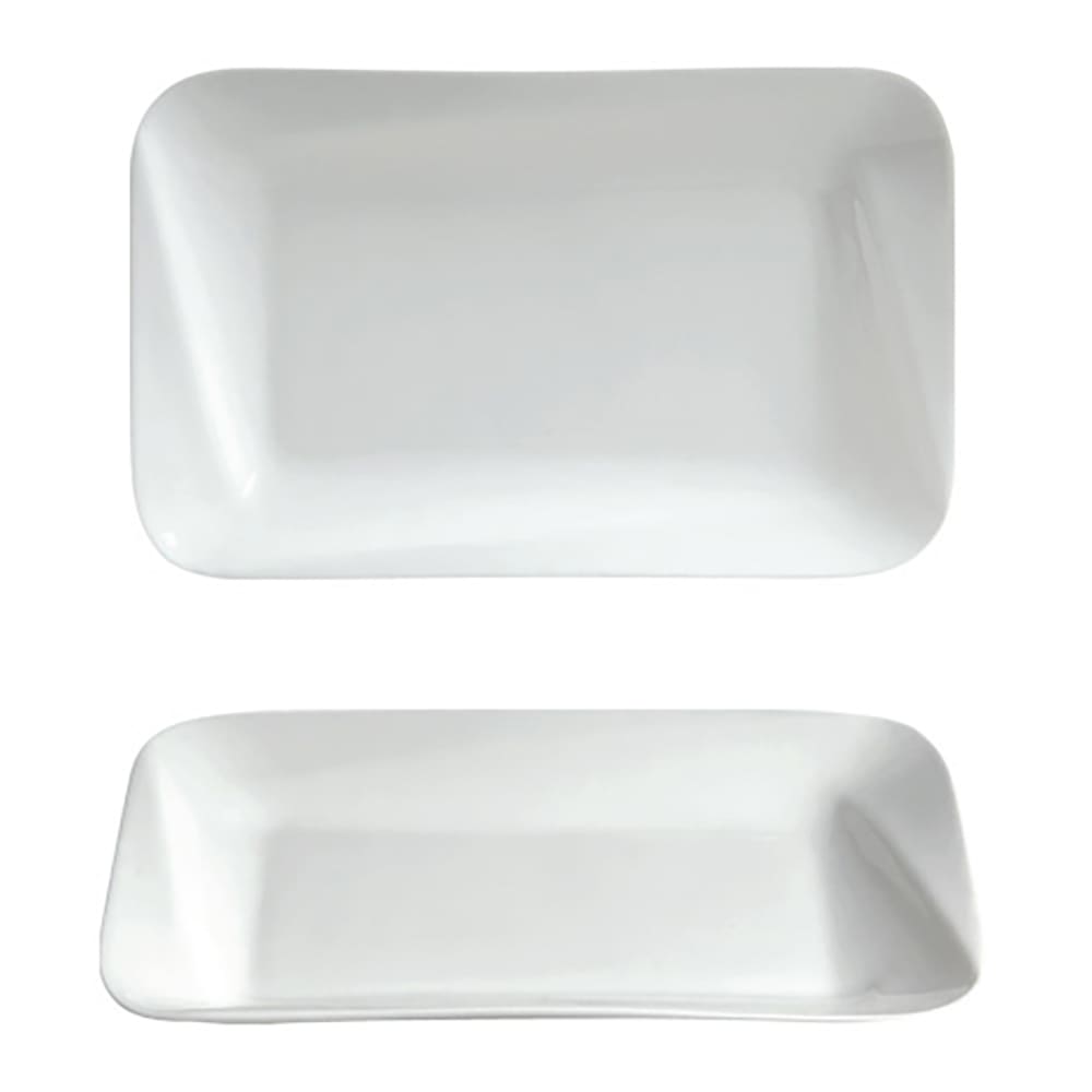 057-707123 12-1/4" x 1/2" Rectangular Slant Platter - Ceramic, White
