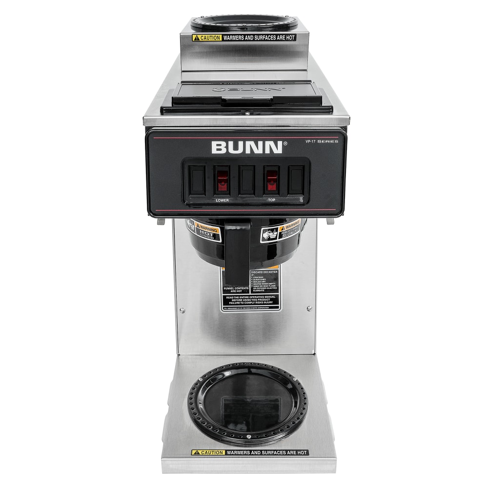 BUNN VP17-2 SS 13300.0002 Stainless Pour-Over Coffee Maker w/ 2 Warmers 