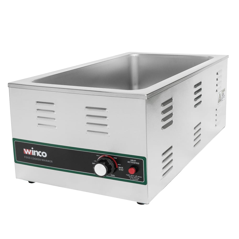 Winco FW-S600 Countertop Food Warmer - Wet w/ (1) Full Size Pan Wells, 120v