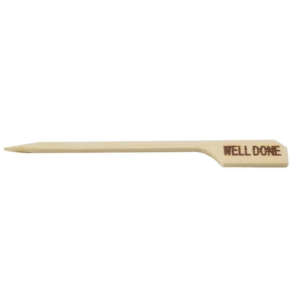 229-WELLDONE 3 1/2" Bamboo Meat Marker Pick, Well Done