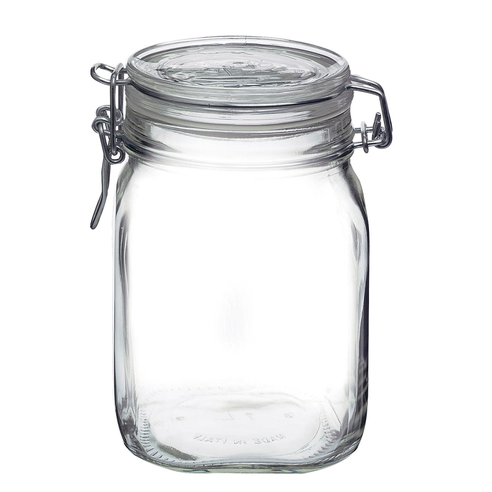 706-4949Q455 37 3/4 oz Fido Glass Jar - Glass Hinged Lid