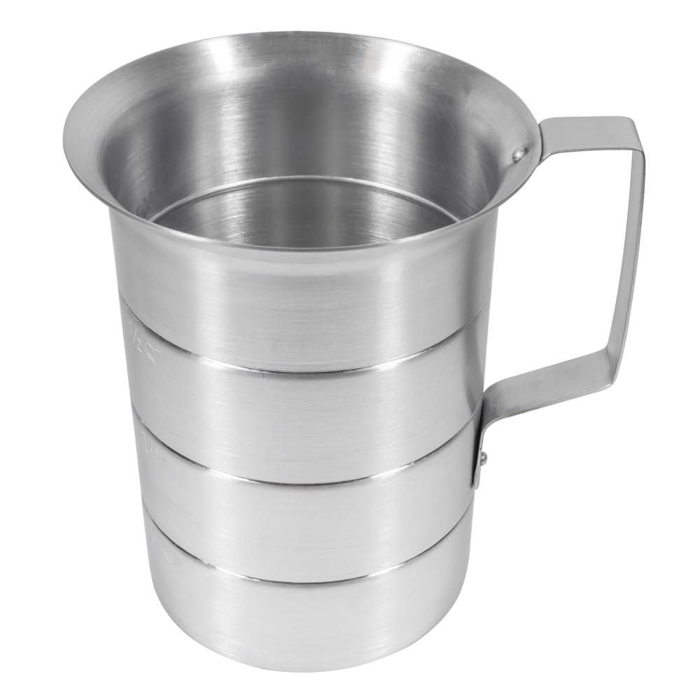 229-434 2 Quart Aluminum Graduated Measure, Stamped w/ Ounce & Liter