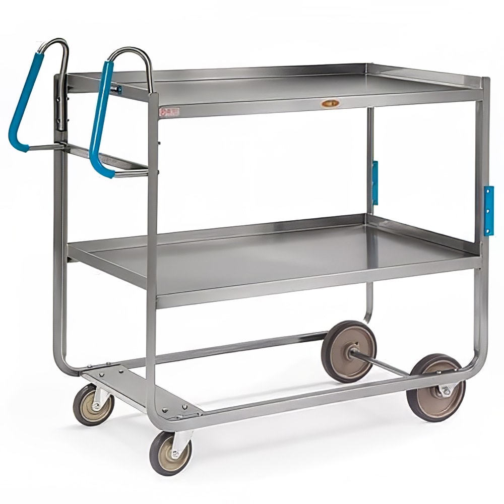 Rubbermaid Utility Cart, Ergonomic Handle, 16 x 30, 2-Shelf, 500 Lb. Load