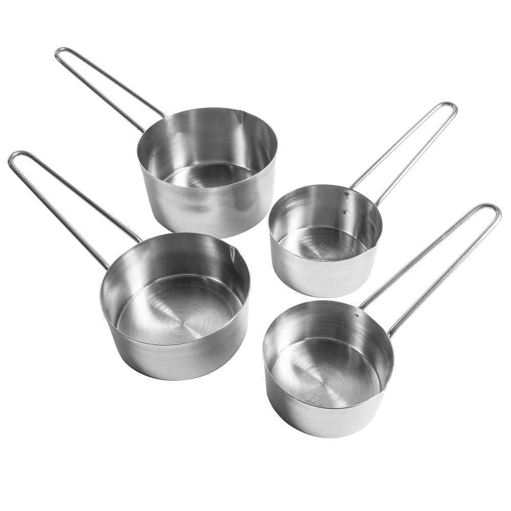 Winco MCP-4P 4 Piece Stainless Steel Measuring Cup Set