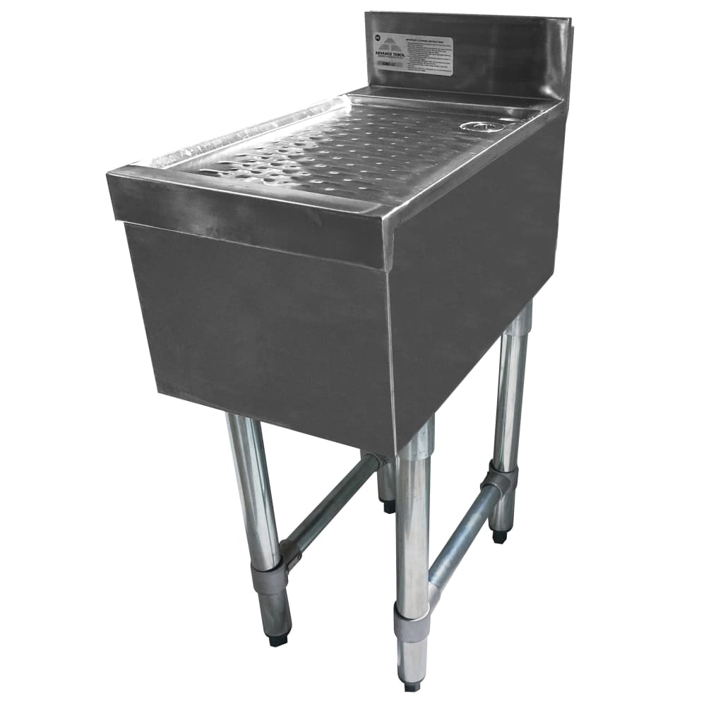 161-CRD12 12" Bar Type Modular Drainboard w/ 4" Splash, Stainless