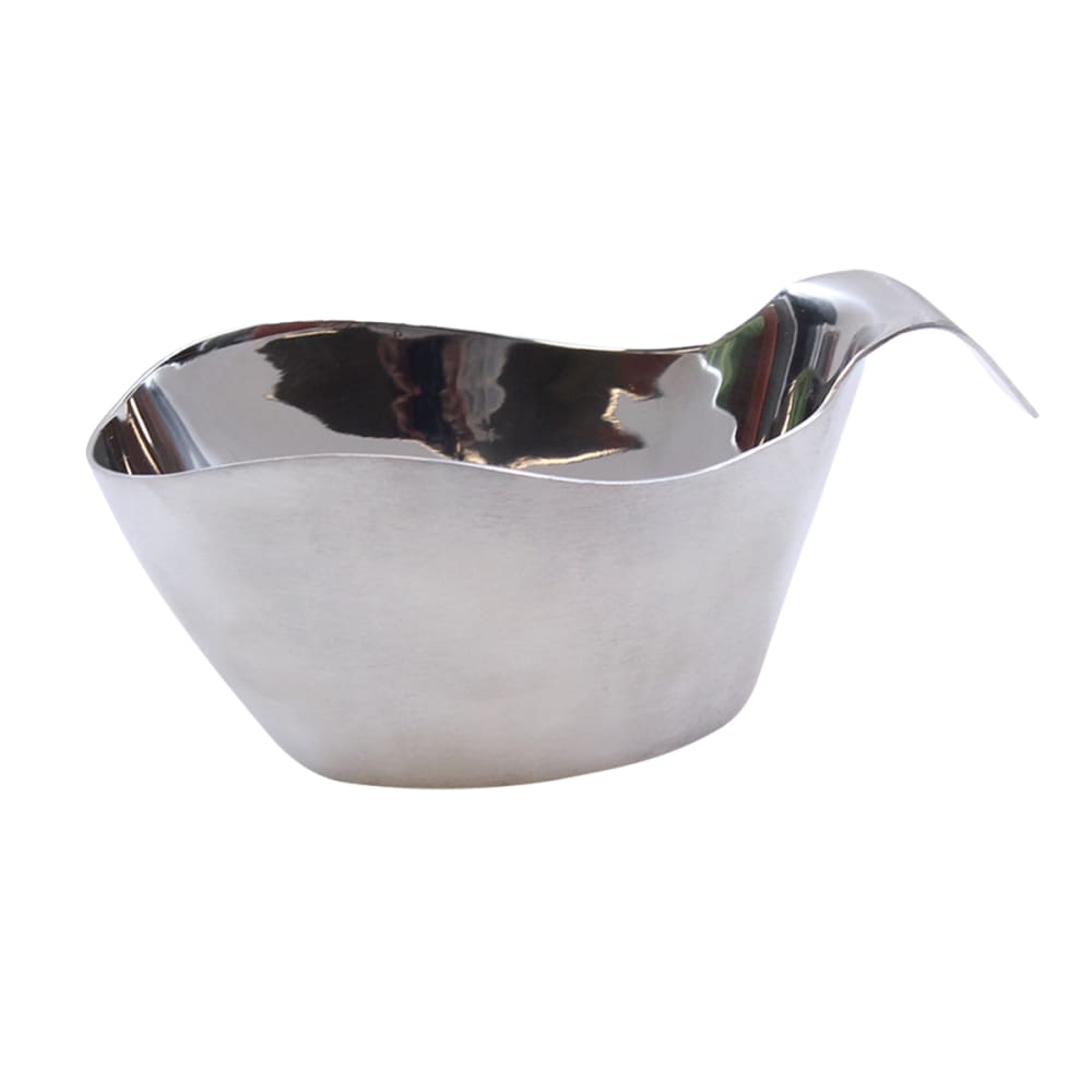 Tablecraft 9812 12 oz Stackable Gravy Boat, Brushed Stainless Steel