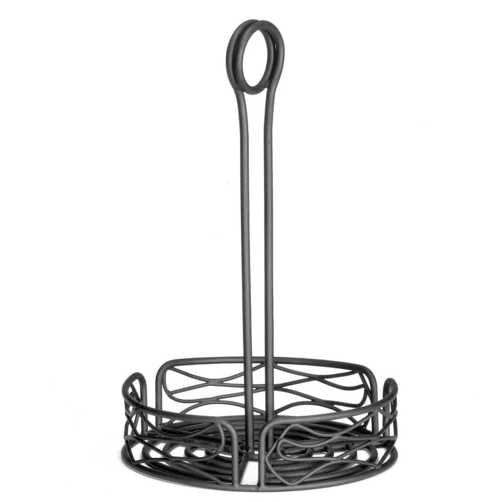 229-BK2780 Round Condiment Caddy - Metal, Black