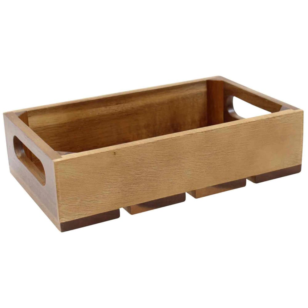 229-CRATE14 Rectangular Serving/Display Crate - 10 3/8" x 6 1/2" x 2 3/4", Wood, A...