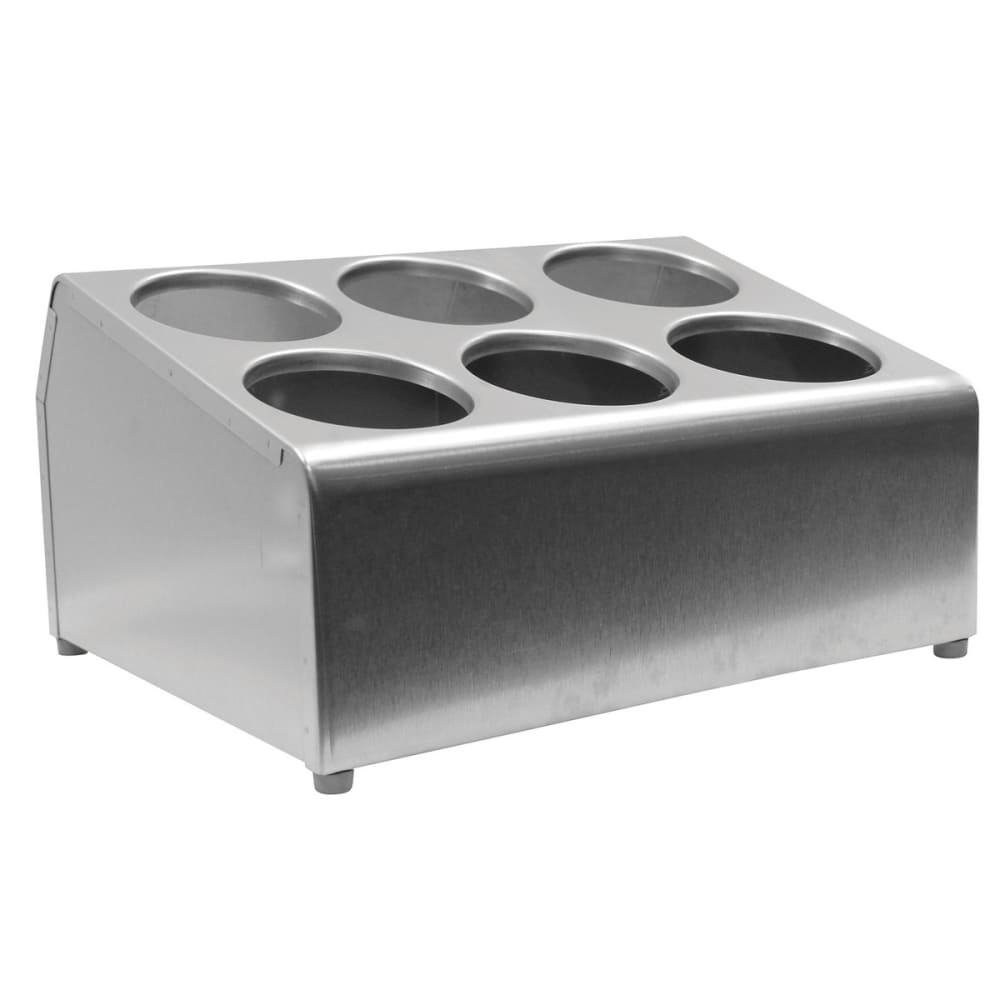 229-7062 Stainless Steel Flatware Cylinder Holder w/ Six Holes, Two-Tier