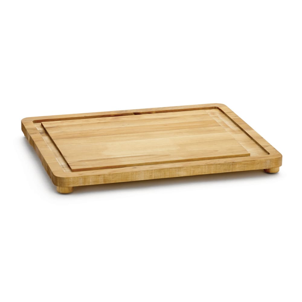 Tablecraft CBW20161L Wood Cutting Board w/ Wooden Legs & Grooved Edge
