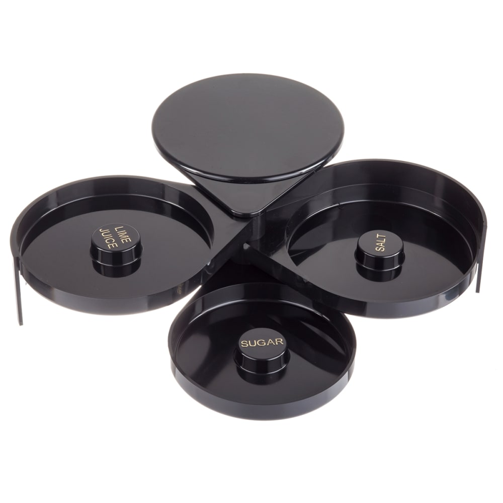 229-H633 3 Tier Glass Rimmer, Plastic, Black