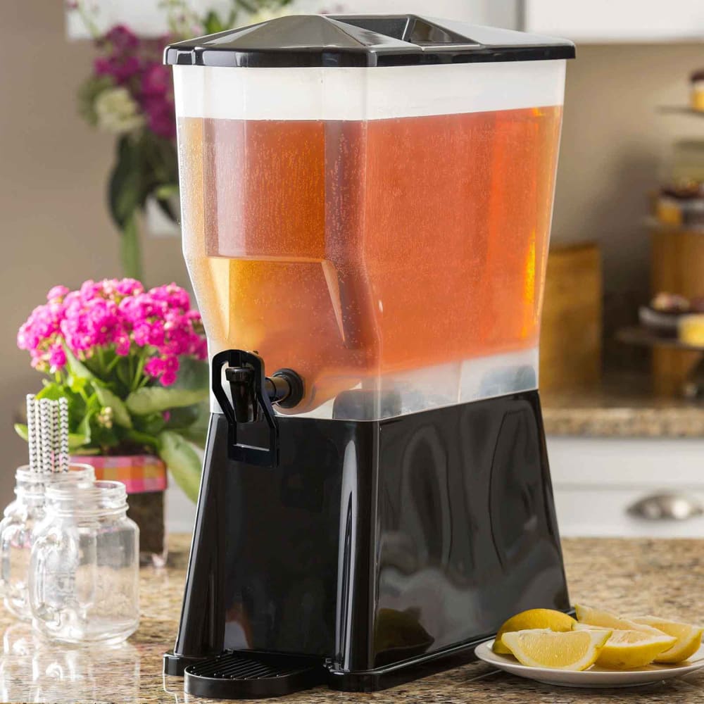 Tablecraft 353DP 3 gal Beverage Dispenser Plastic Container, Black Base