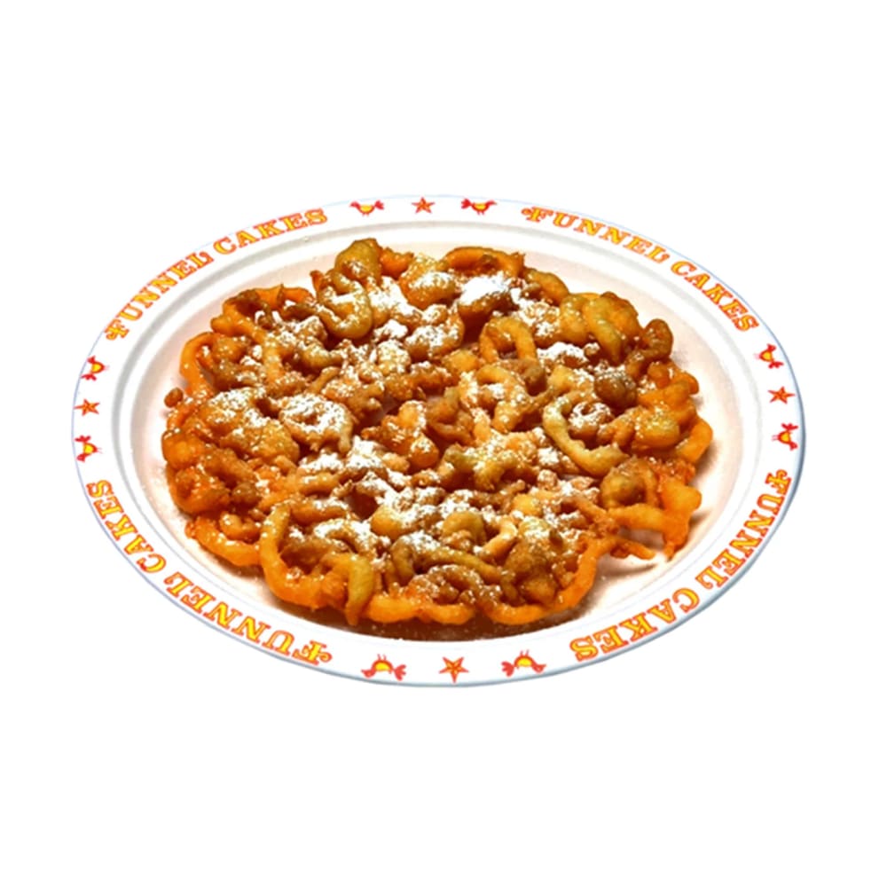 231-5111 9" Disposable Funnel Cake Platter w/ Printed Border, 1000/Case
