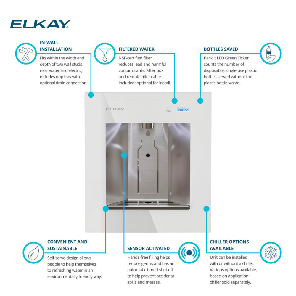 Elkay LBWDC00WHC Built In Commercial Filtered Water Dispenser Non