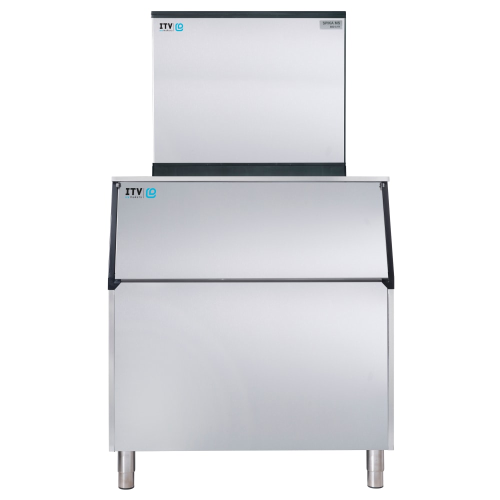 ITV Ice Makers MS1000A2H/S750 970 lb Spika Half Cube Ice Machine w/ Bin - 750 lb Storage, Air Cooled, 208-230v/1ph