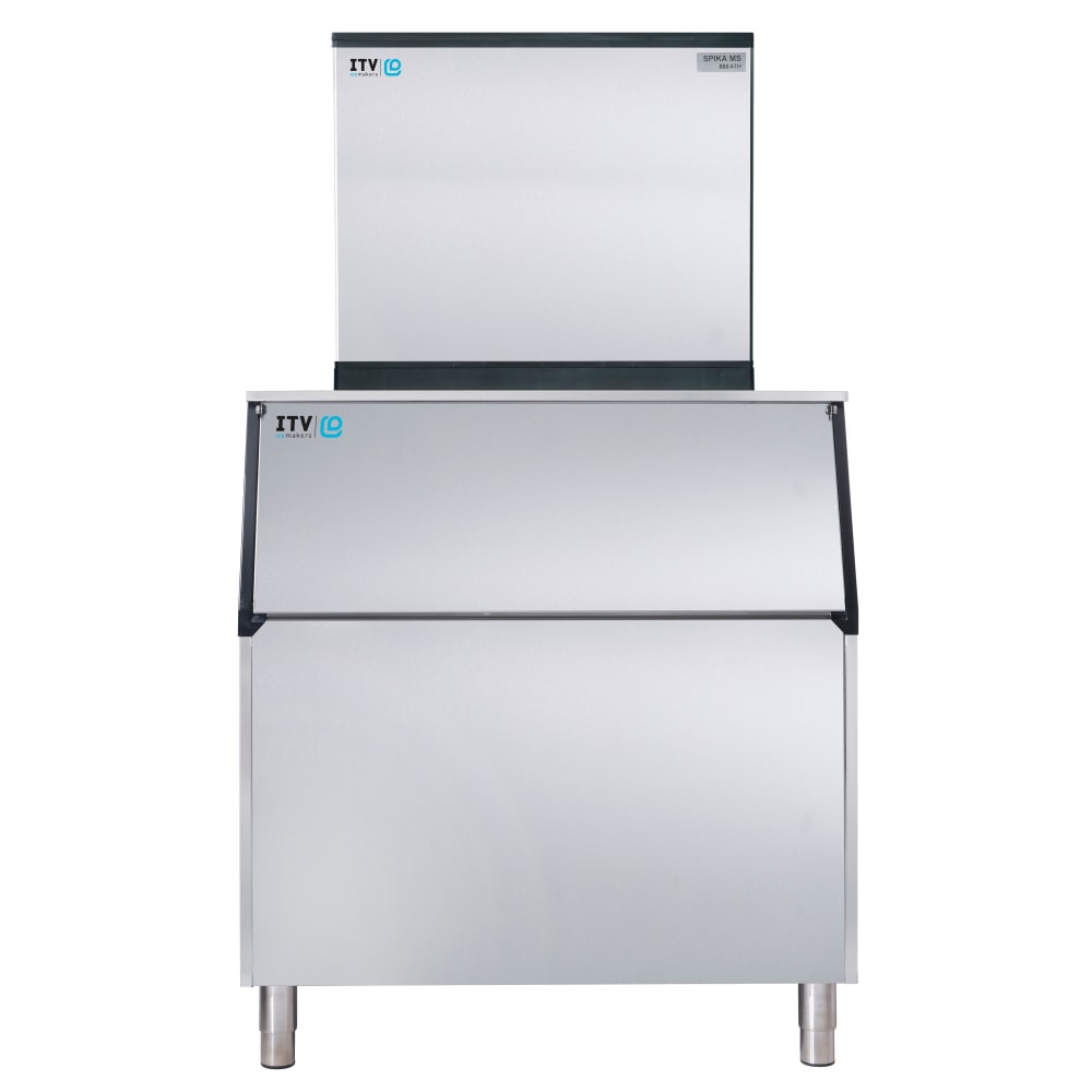 ITV Ice Makers MS1000A2F/S750 970 lb Spika Full Cube Ice Machine w/ Bin - 750 lb Storage, Air Cooled, 208-230v/1ph