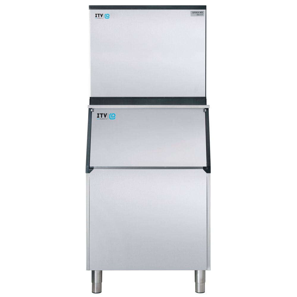 ITV Ice Makers MS1000A2H/S500 970 lb Spika Half Cube Ice Machine w/ Bin - 507 lb Storage, Air Cooled, 208-230v/1ph