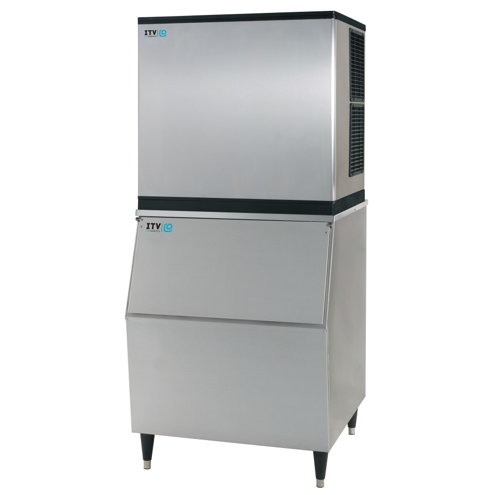ITV Ice Makers MS1000W2F/S300 974 lb Spika Full Cube Ice Machine w/ Bin - 353 lb Storage, Water Cooled, 208-230v/1ph