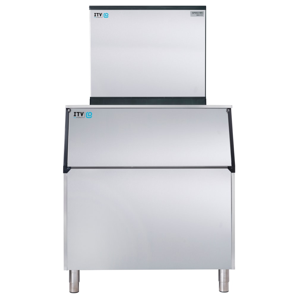 ITV Ice Makers MS1000W2F/S750 974 lb Spika Full Cube Ice Machine w/ Bin - 750 lb Storage, Water Cooled, 208-230v/1ph