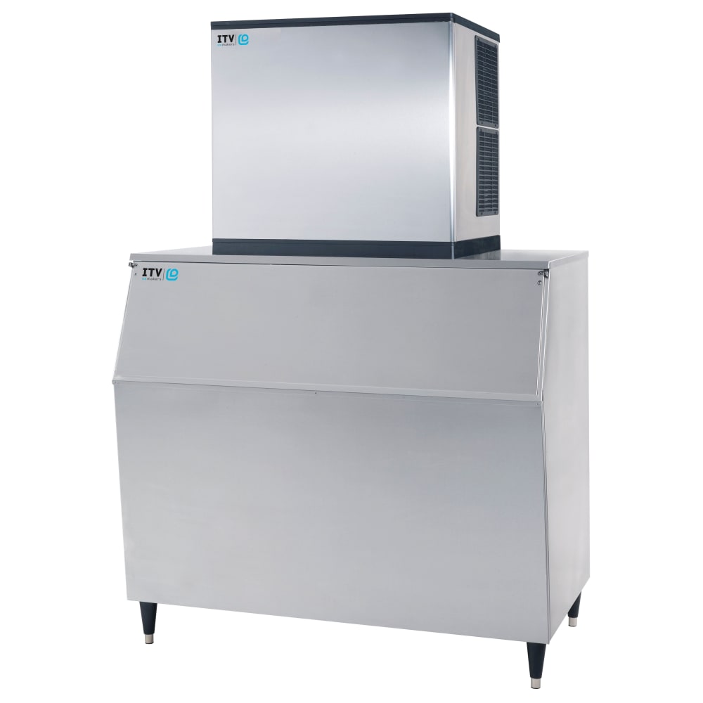 ITV Ice Makers MS1000W2H/S1050 974 lb Spika Half Cube Ice Machine w/ Bin - 1048 lb Storage, Water Cooled, 208-230v/1ph