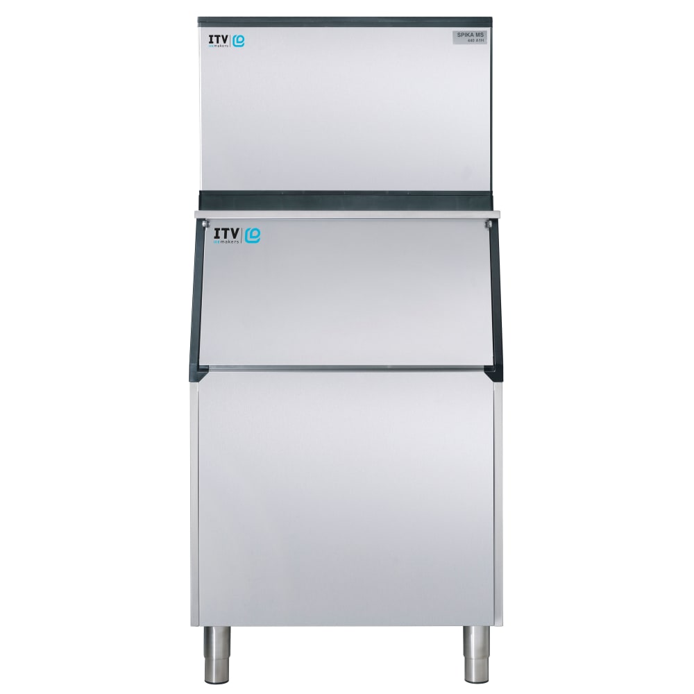 ITV Ice Makers MS500AH/S500 480 lb Spika Half Cube Ice Machine w/ Bin - 507 lb Storage, Air Cooled, 115v