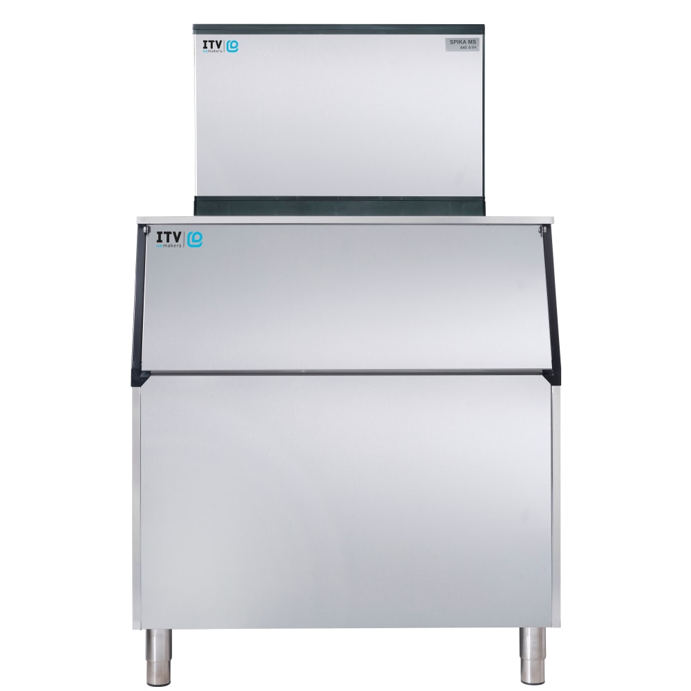 362-MS500WHS750 480 lb Spika Full/Half Cube Ice Machine w/ Bin - 750 lb Storage, Water Cooled, 11...