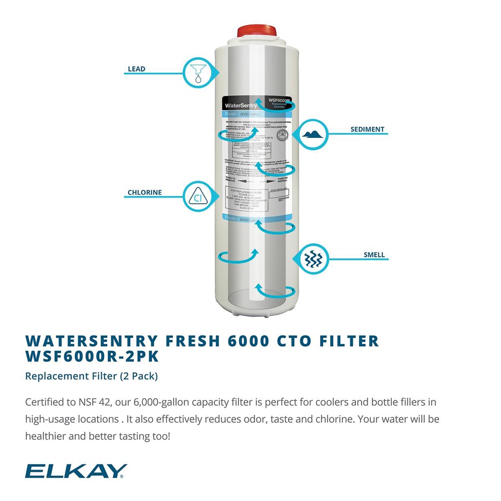 Elkay DSBSH130UVPC Water Dispenser, 1.5 GPH, Hot, Filtered, Stainless Steel