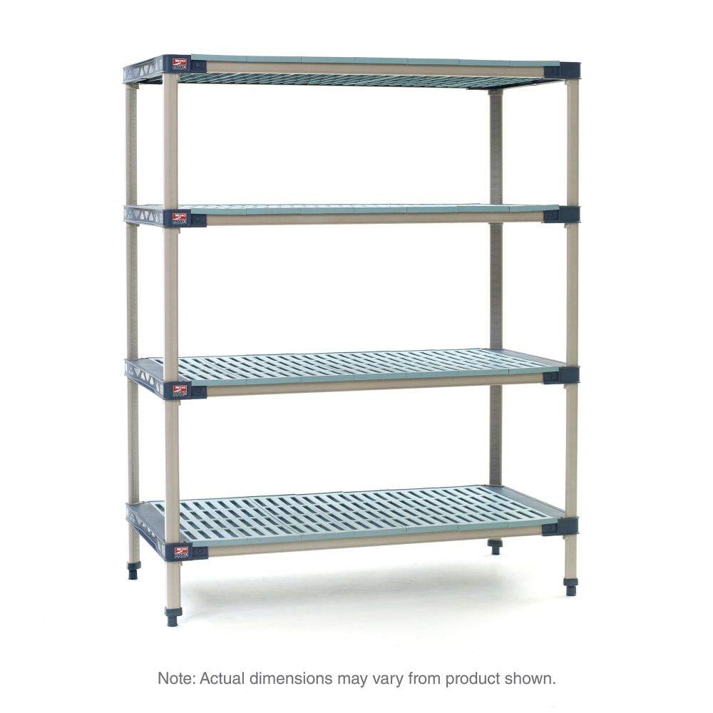 001-MF186074GS4 MetroMax® 4 Polymer Louvered Shelf Kit - 60"W x 18"D x 74"H