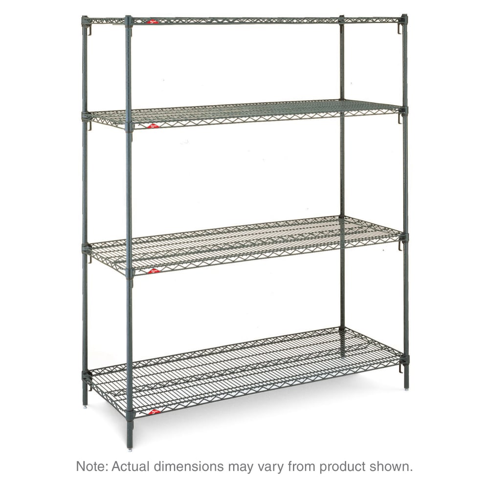 001-A576K3 72" NSF 4-Tier Heavy-Duty Epoxy Coat Wire Shelving Unit - Super Adjustable Super...