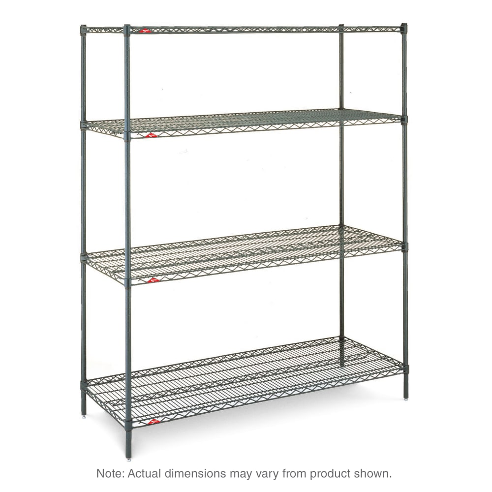 001-N576K3 72" NSF 4-Tier Heavy-Duty Epoxy Coated Wire Shelving Unit - Super Erecta®, 24&quo...