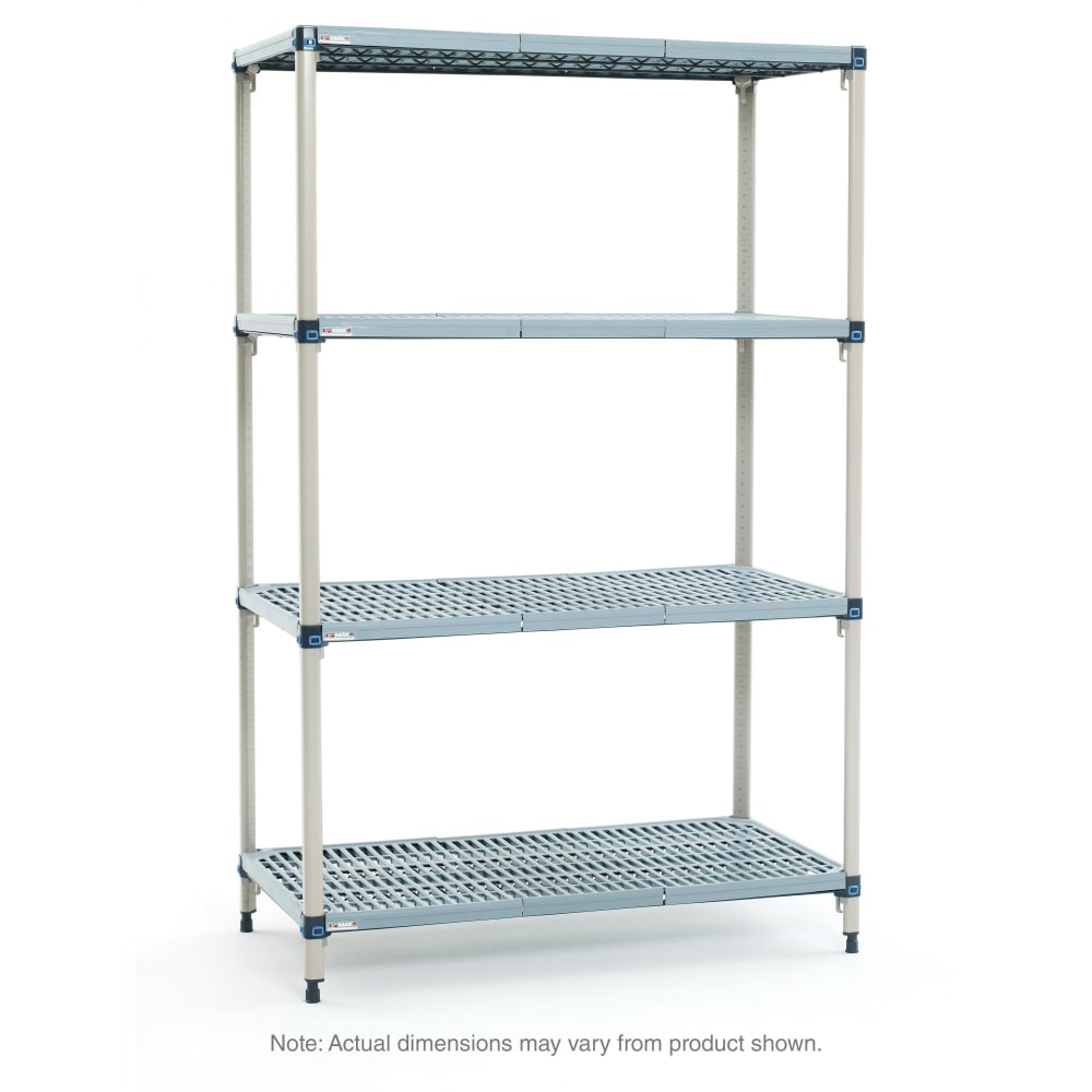 001-Q426G3 30" NSF 4-Tier Heavy-Duty Plastic Shelving Unit - MetroMax® Q, 21"W, 63&quot...