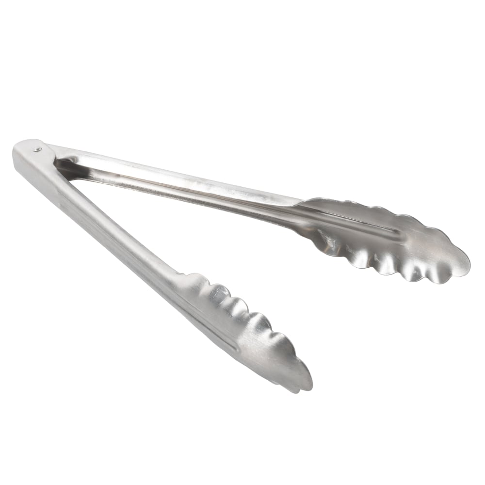  Winco Utility Tong with Rubber Tip and Locking Clip, 9-Inch, 9  In (1-Pack), Stainless Steel: Food Tongs: Home & Kitchen