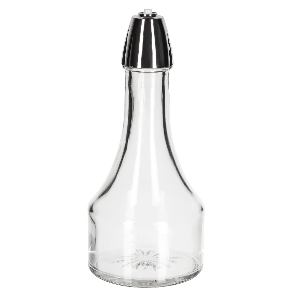 229-608 8 oz Cruet w/ Chrome Top - Glass, Clear