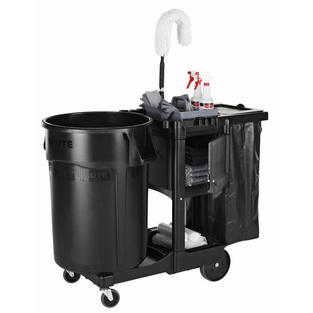 Rubbermaid Executive Janitor Cleaning Cart, Black