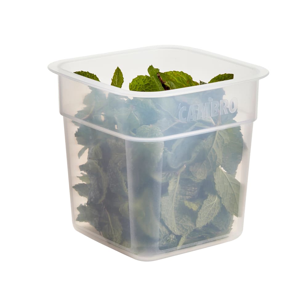 Cambro CamSquares® FreshPro 1 Qt. Translucent Square Polypropylene Food  Storage Container