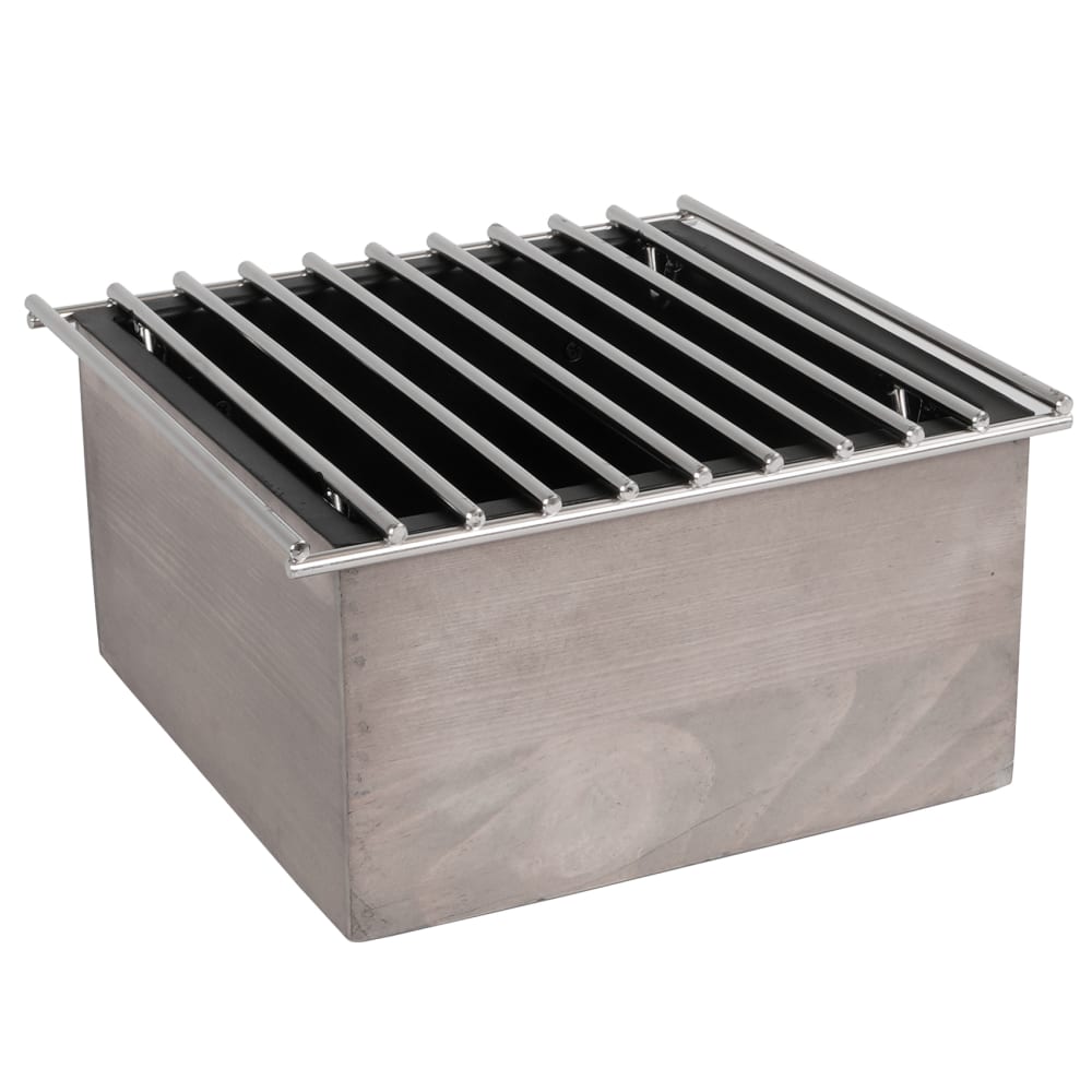 151-3440110 Chafer Alternative - 10 1/4"W x 10"D x 5 1/2"H, Pine Wood, Gray Wash