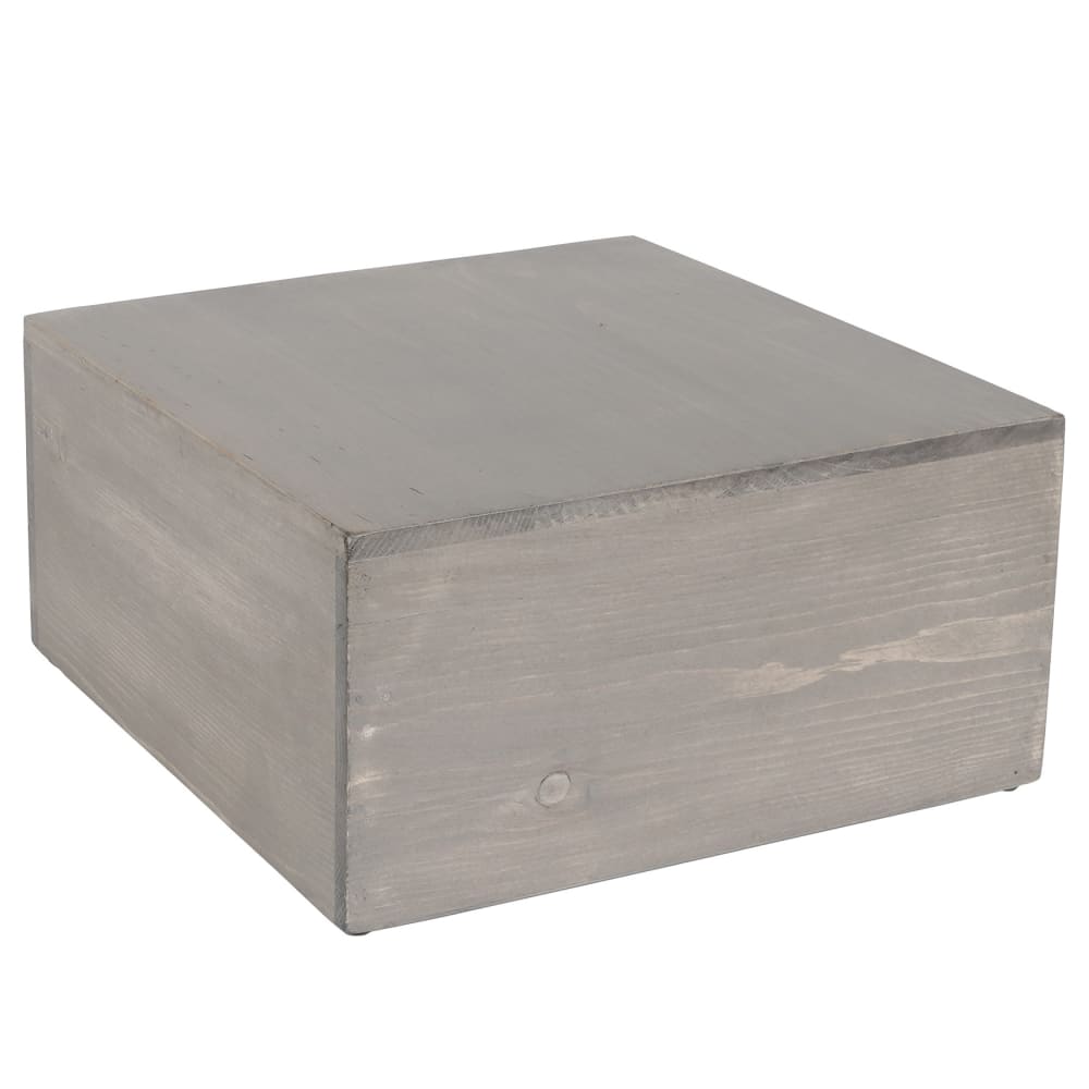 Cal-Mil 432-6-110 12" Square Cube Riser - 6"H, Pine Wood, Gray Wash