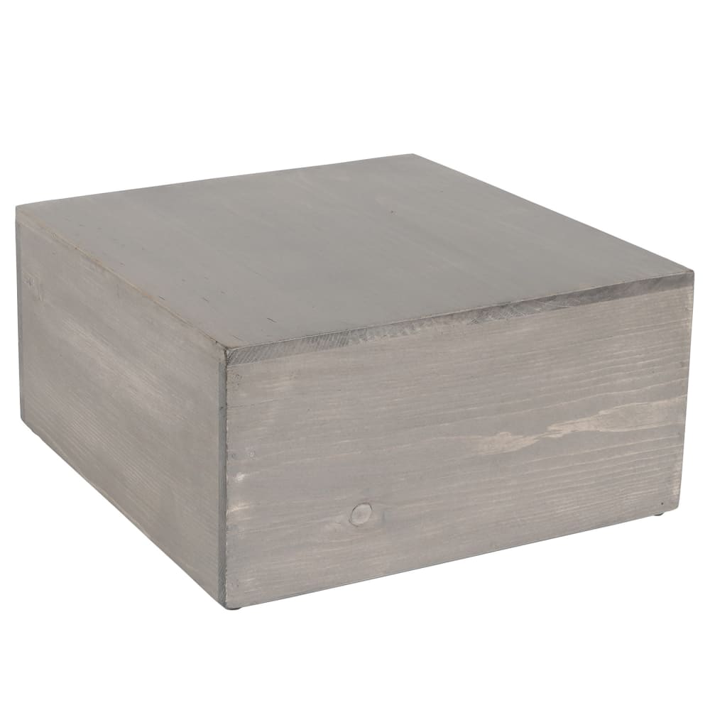 151-4326110 12" Square Cube Riser - 6"H, Pine Wood, Gray Wash