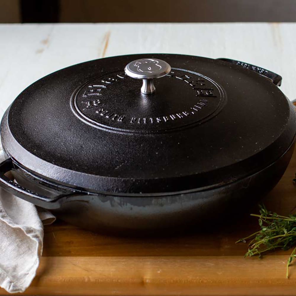 Lodge Cast Iron Blacklock 4-Quart Deep Skillet with Lid