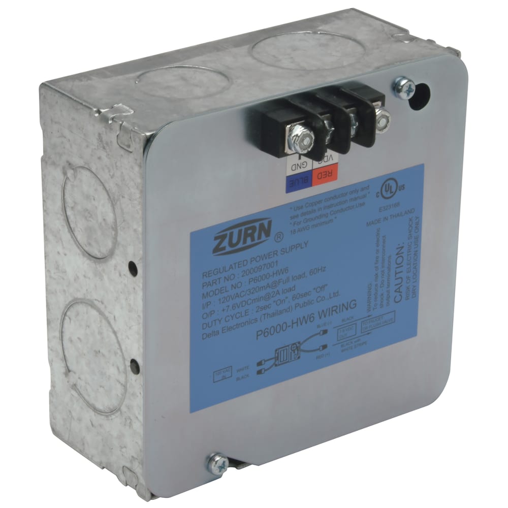 Zurn Industries P6000-HW6 7.6 VDC Power Converter, Hardwired