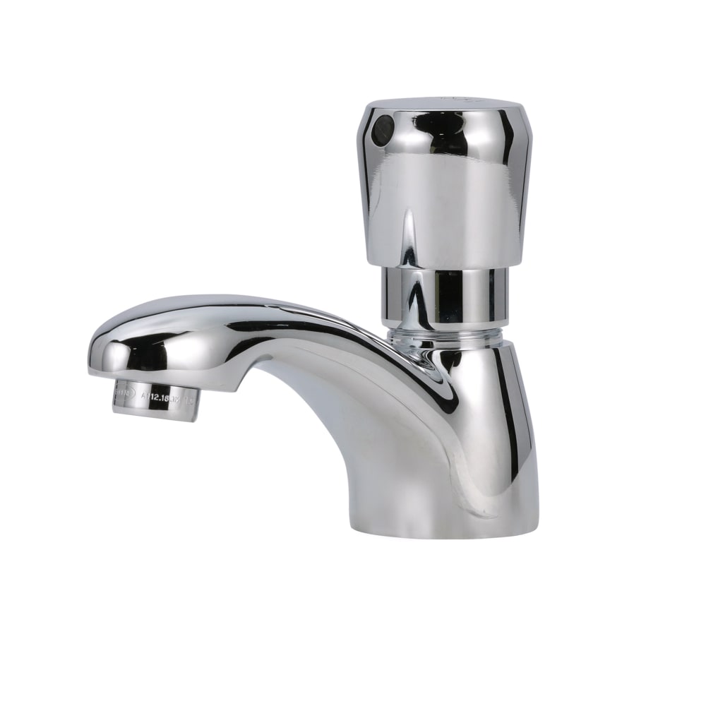 Zurn Industries Z86100-XL-CP4 Basin Faucet w/ Slow Self Closing, Push Button - 1.0 gpm Spray Outlet, 4" Plate