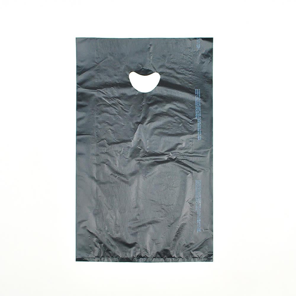 909-CH18BK Merchandise Bag w/ Handle - 12" x 18", 0.7 mil HDPE, Black